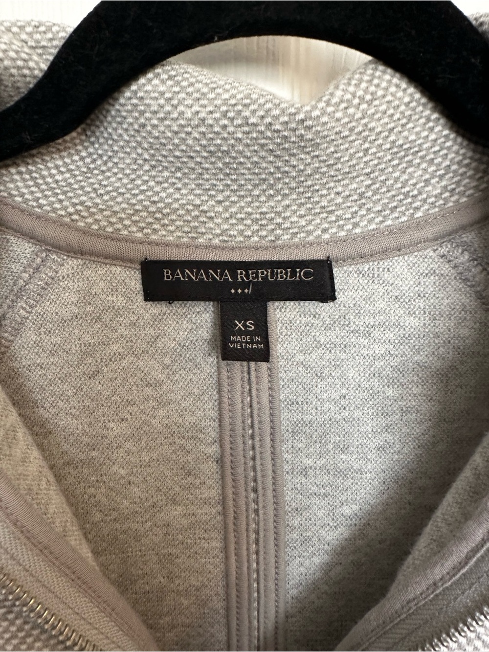 Banana Republic Textured Knit Zip Front Jacket XS Gray Moto Career - Picture 3 of 9